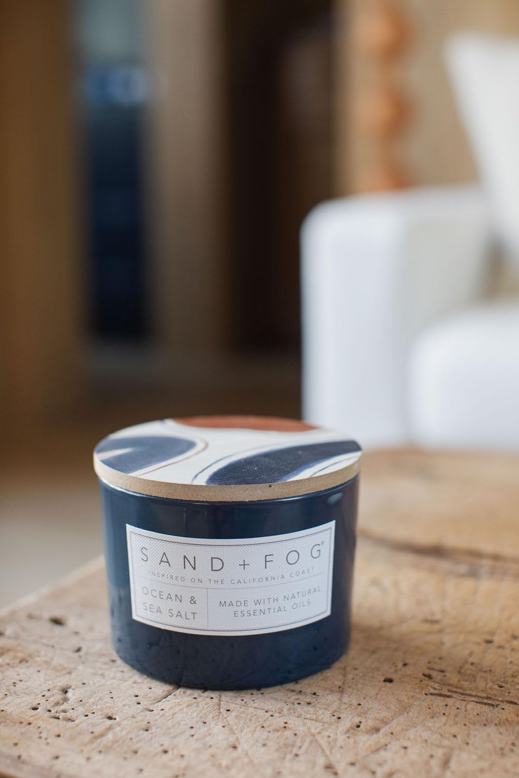 Sand + Fog Beach Day Bundle - Set of Three Luxury Candles - California Beach House, Clean Waves, Ocean & Sea Salt - 12 oz