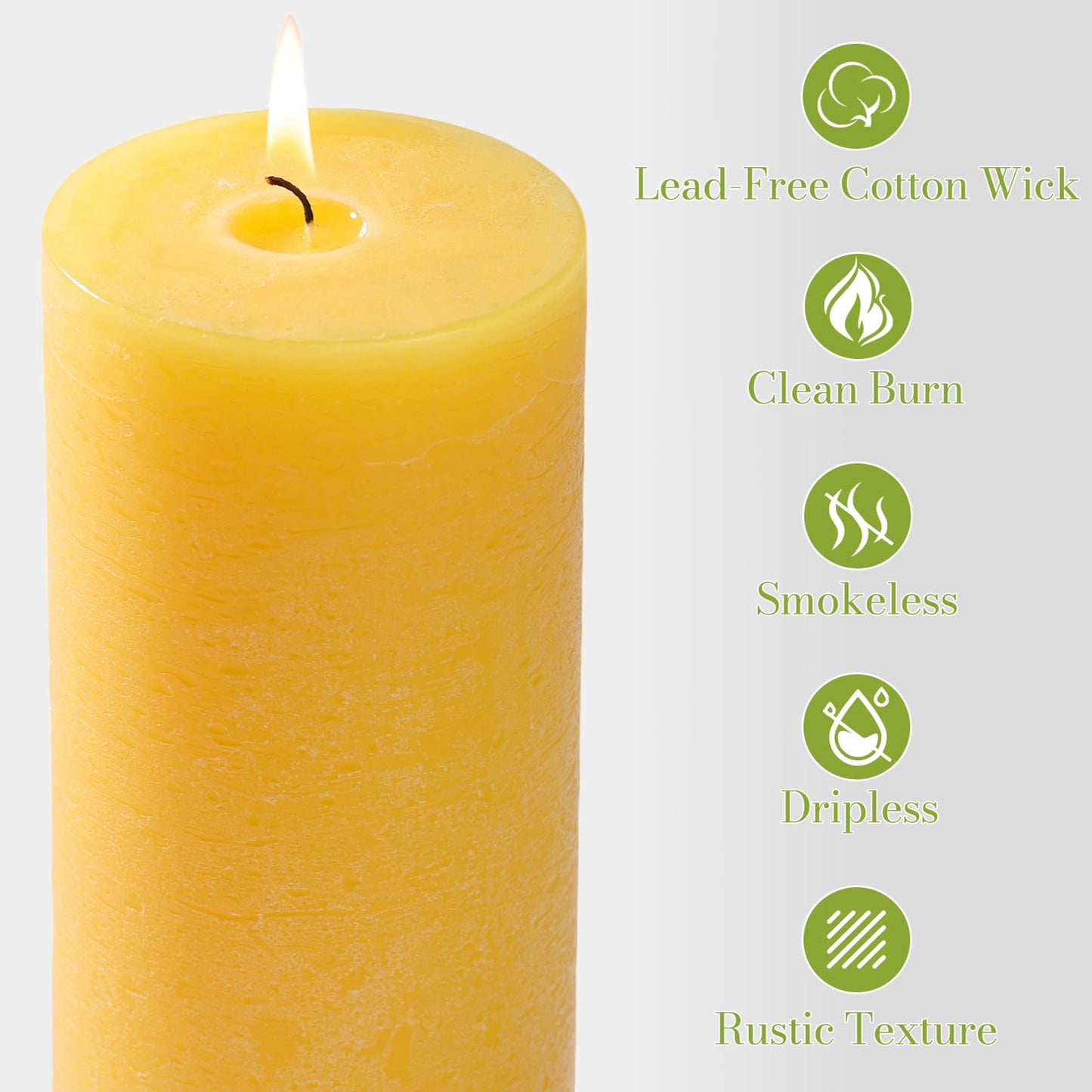 Citronella Candles Pillar, 2.8x6 Inch, 75 Hours Long Burn Time, Citronella Pillar Candle for Summer Home, Plant-Based Essential Oil Lemongrass Candle for Indoor/Outdoor