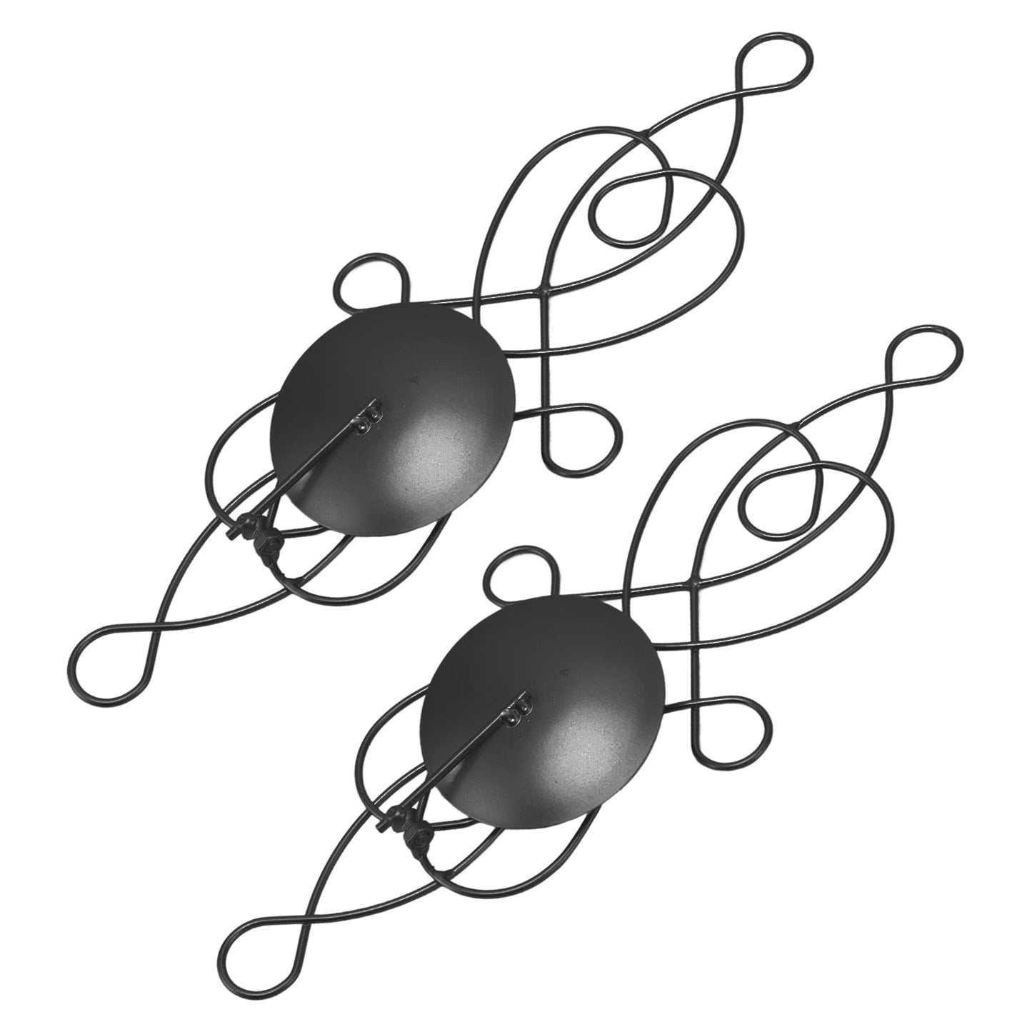 Wall Sconces Candle Holder, Set of 2 Iron Hanging Candle Sconce Holder Foldable Wall Candle Holder for Bedroom Dining Room (Black)