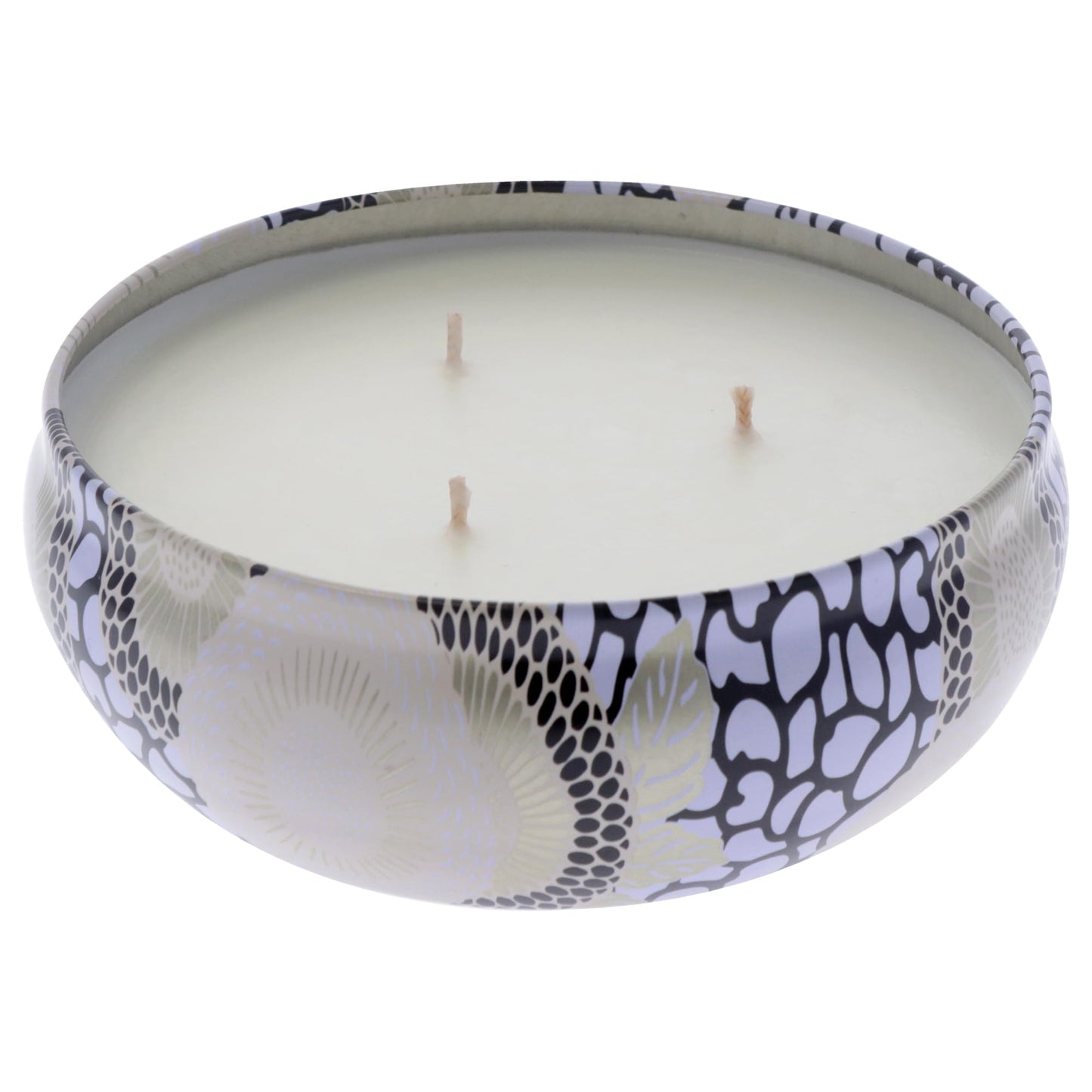 Voluspa Jasmine Midnight Blooms Candle, 3 Wick Tin Candle Jar, 12oz, 40 Hour Burn Time, Coconut Wax Candle for The Home, Poured in the USA