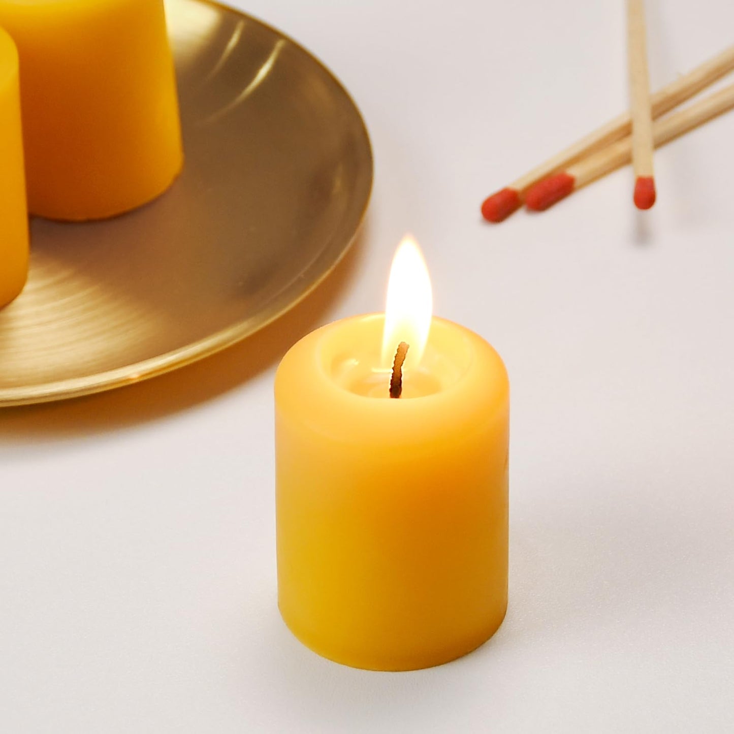Beeswax Votive Candles-20 Pack Natural Small Votives Set for Home Room Decor Party Wedding Spa Gift