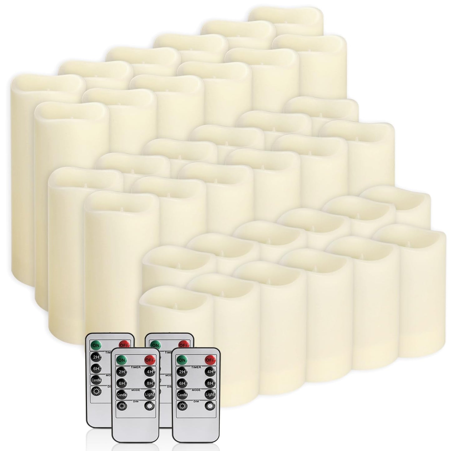 fclayvts 36-Pack LED Flameless Candles with Remote Control - Perfect for Home, Parties, and Special Occasions - Create a Magical Ambiance Effortlessly(Three Sizes)