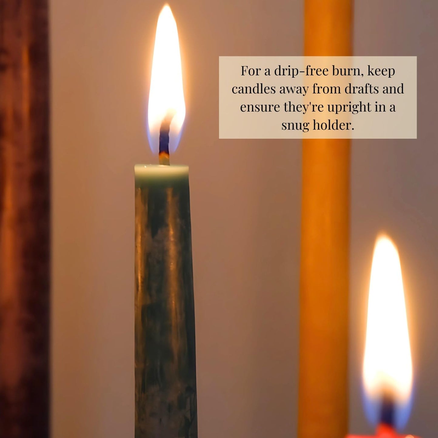 Candlestock Beeswax Taper Candles – 1/2" Diameter, Pure 100% Natural USA Beeswax, Cotton Wick, Dripless, Long-Burning, Handmade in Woodstock- 2 Pairs of Half Inch Tapers (Red, 4 Inch)