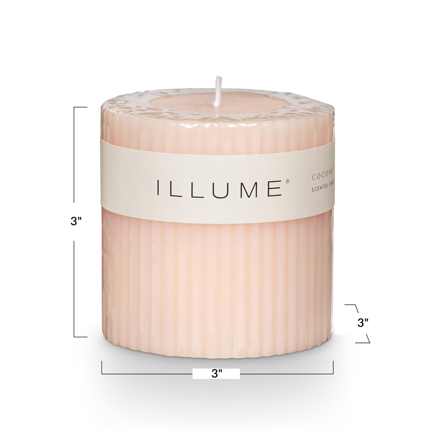 Illume Beautifully Done Small Fragranced Pillar Candle, Coconut Milk Mango