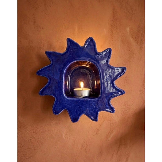 Set of 3 Cobalt Blue Glass & Black Metal Candle Lantern Holders (XL, Large, Small) - Decorative Indoor/Outdoor Decor for Patio, Floor, Weddings & Ramadan