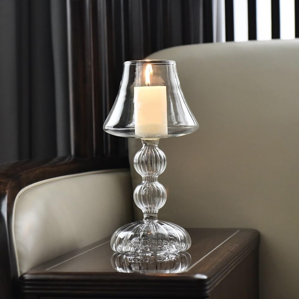 Candlestick Holders Light Luxury Transparent Glass Candlestick Home Table Decoration Wedding Shooting Props Candlestick Candle Holders