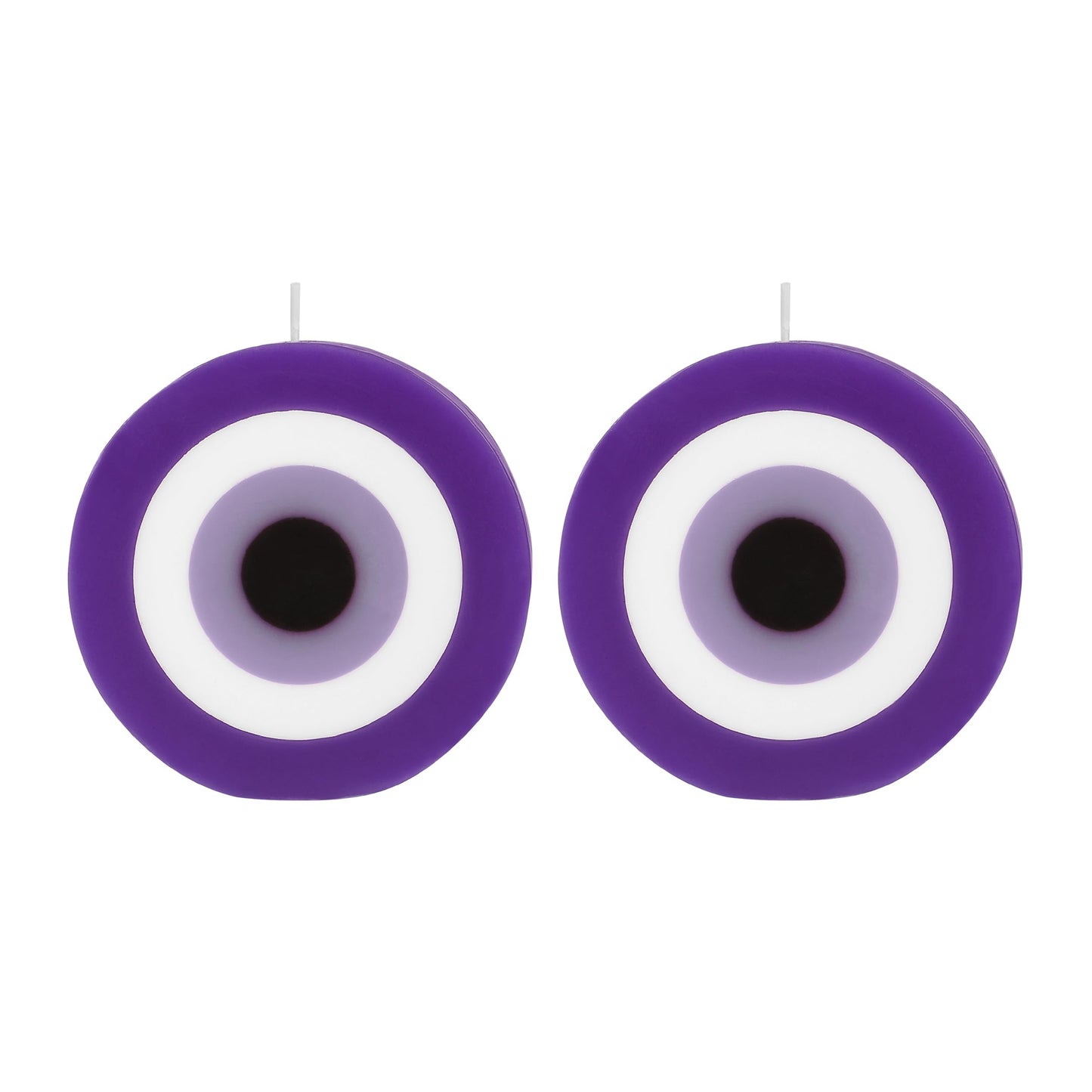 PROSPERRO LUMO by Parkash Candles Blue Evil Eye Candle Gift Nazar Home Decor Handmade Candles Desk Sculpture Decoration for House || Bedroom || Living Room || Set of 2 (Evil Eye - Round Purple)