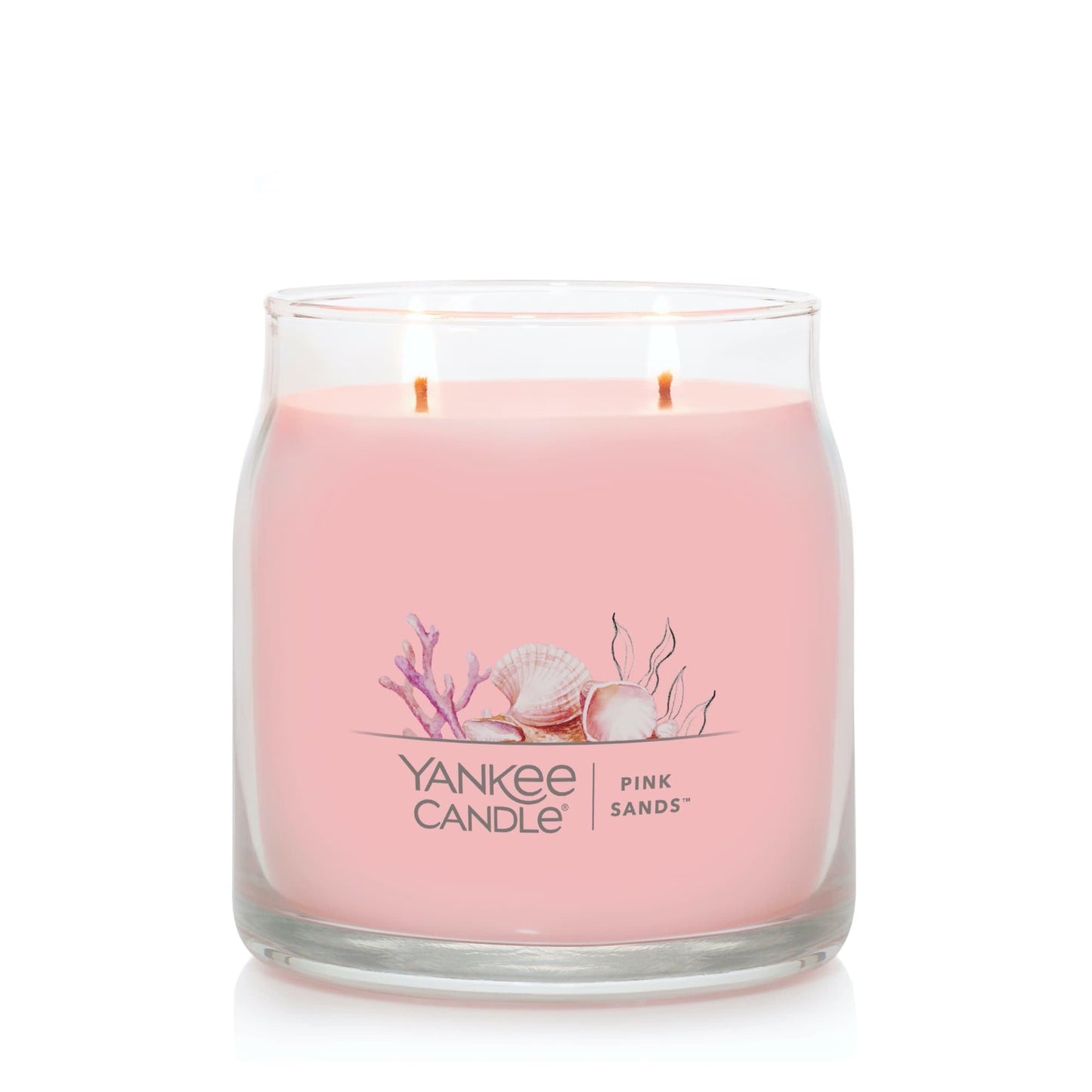 Yankee Candle Pink Sands Scented Signature 13oz Medium Jar 2-Wick Candle Over 35 Hours of Burn Time