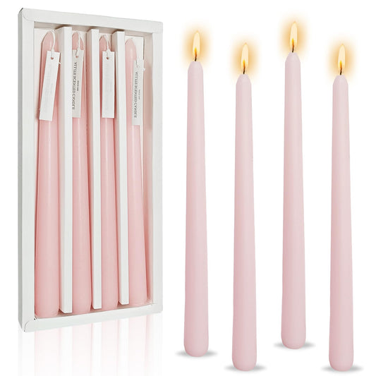 Candlesticks Long Taper Candle,Rose Scented 10 Inches Light Pink Candle Sticks Smokeless Tapered Candles for Home Décor Holiday Gifts