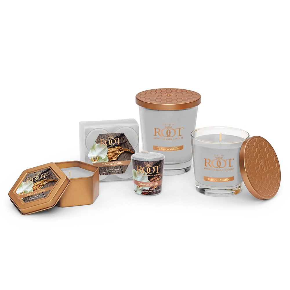 Root Candles Scented Tealights Beeswax Blend 4-Hour Premium Tealight Candles, 8-Count, Tobacco Vanilla
