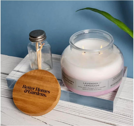 Lavender & Lemonade Scented 2-Wick Ombre Jar Candle, 18 oz Aromatic Home Fragrance Candle