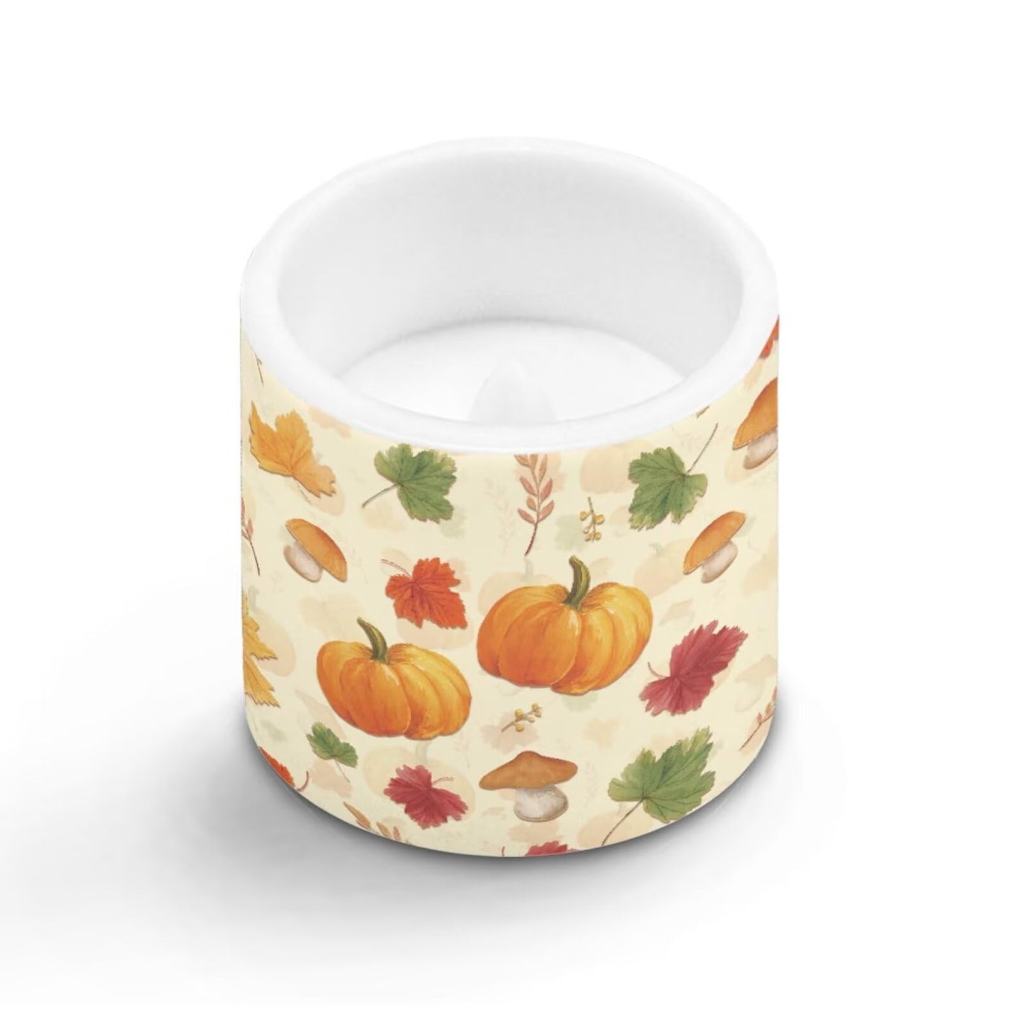 Cozeyat Fall Pumpkin Sunroom LED Candles Set of 4 Battery Powered Flameless with Remote Timer Flickering Flame Waterproof for Home Beach Garden Decoration