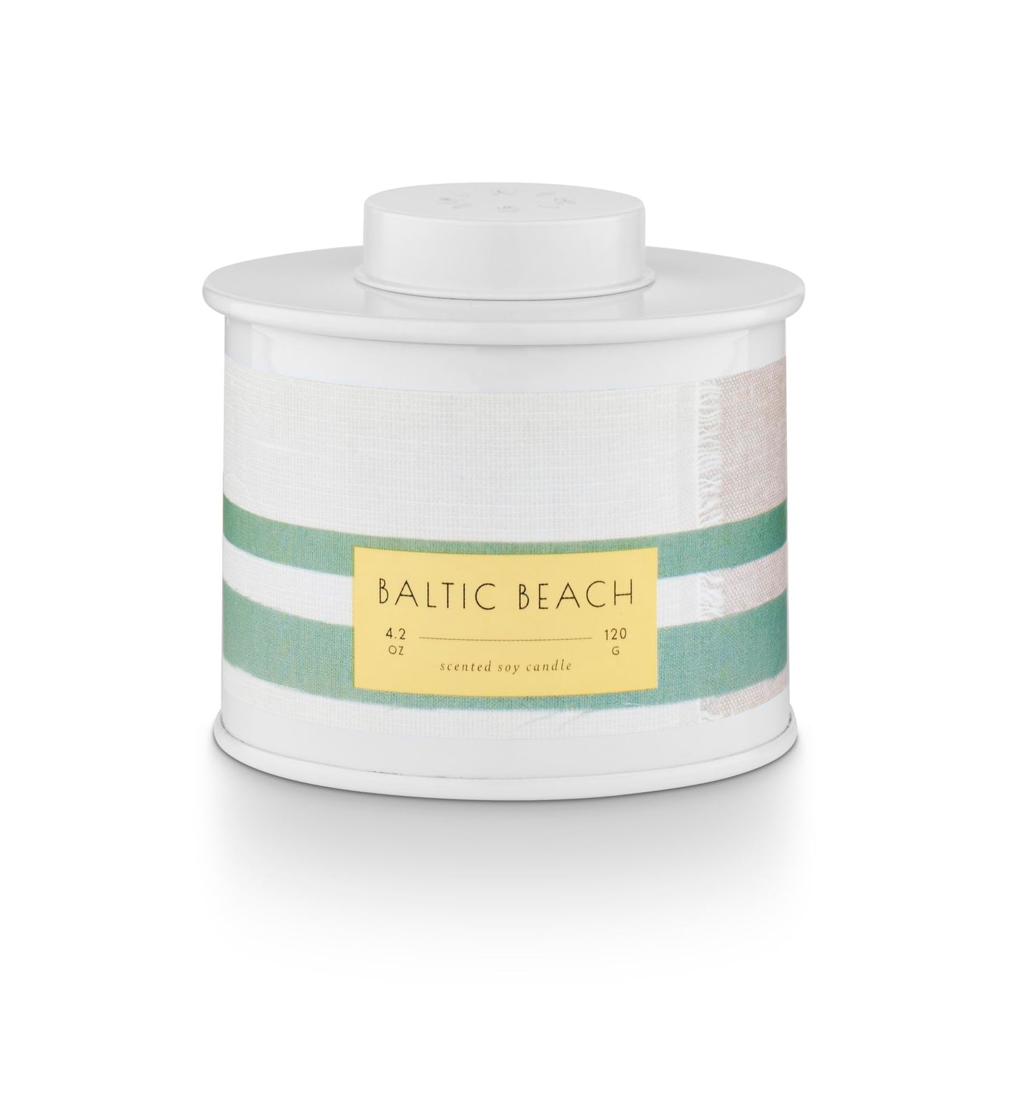 Illume Baltic Beach Marine Tin Candle, 4.2 oz, White