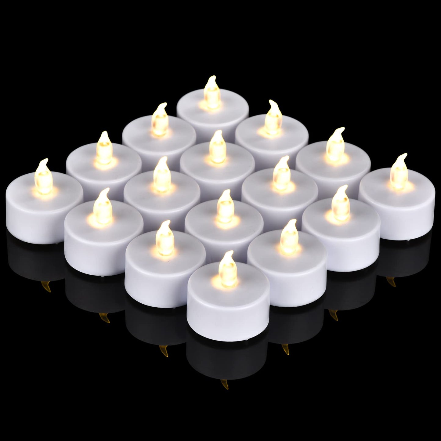 Flameless Tea Lights Candles 50/100/150 Packs LED Battery Operated Electric Votive Fake Candles Realistic Flickering and 200+ Hours Long Lasting Bright for Celebrations Festivals (50 Packs, White)