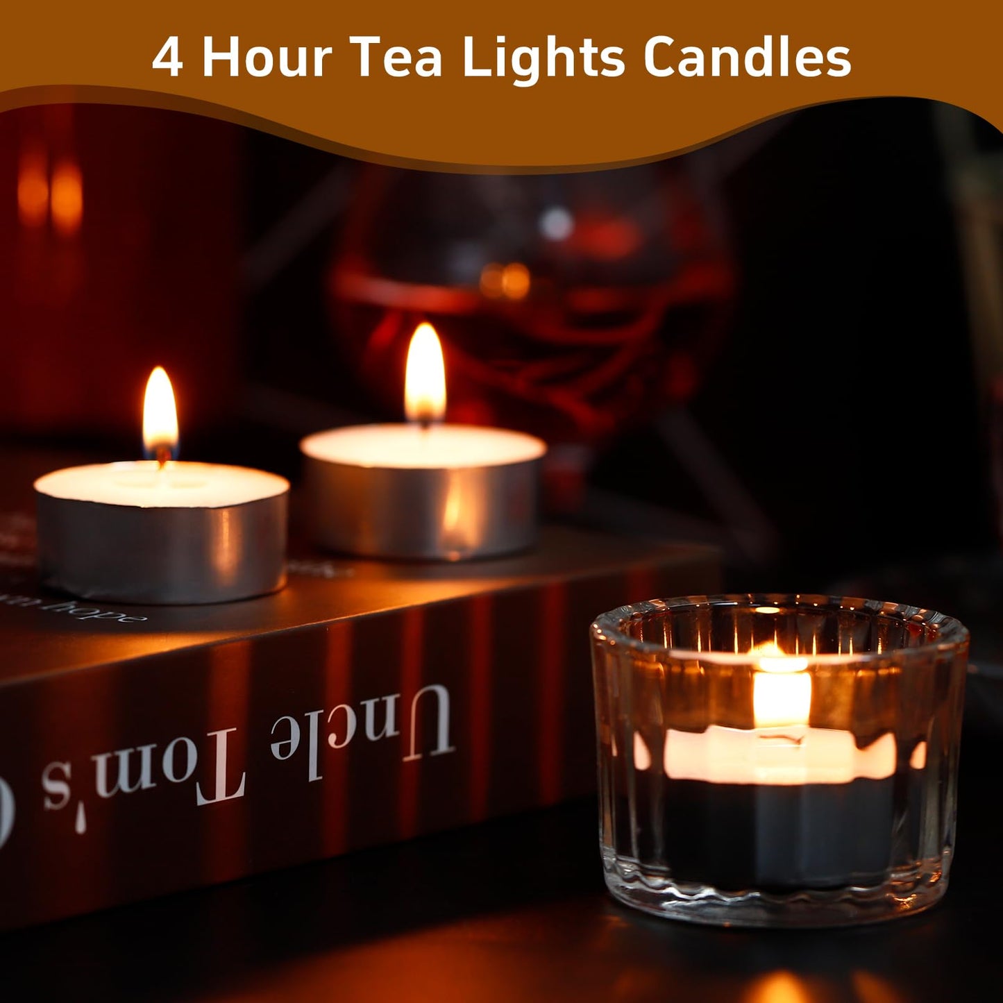 Yihurlm 200 Pack Tea Lights Candles Bulk,4 Hours Burning Long Time, Unscented White Tealight Candles, Smokeless Tea Lights for Home Weddings Shabbat Emergencies