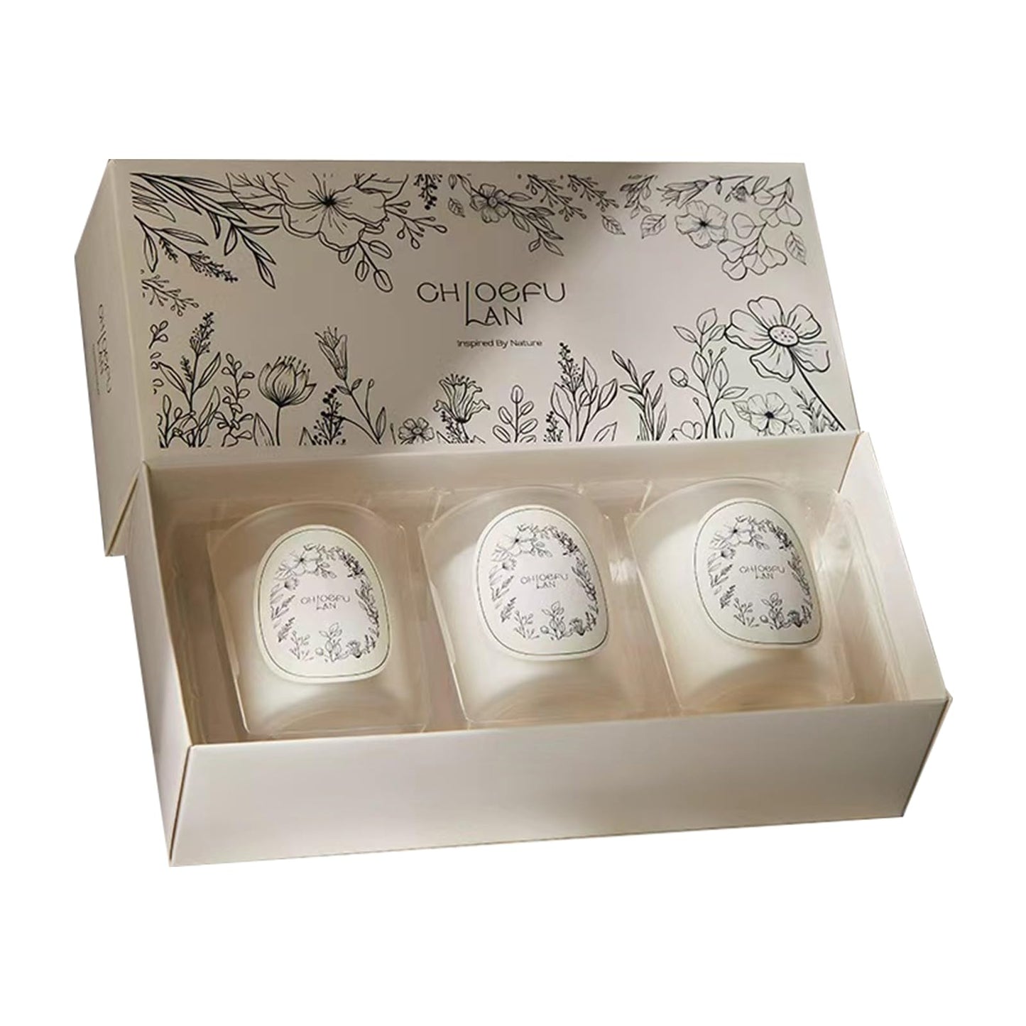 Scented Candle, Round Frosted Atmosphere, Suitable for Home 3-in-1 Set (Gardenia/Jasmine/Osmanthus)