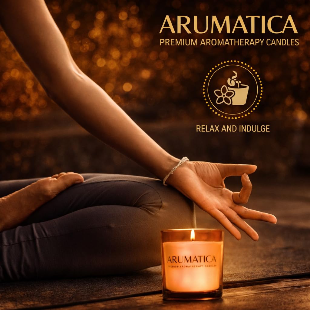 Premium Aromatherapy Candle Set | Stress Relief Soy Wax Candles with Relaxing Scents | Scented Candles for Home Yoga, Meditation & Spa | Luxury Candle Gift Set (4 Pack, 5oz Each) Total 20oz