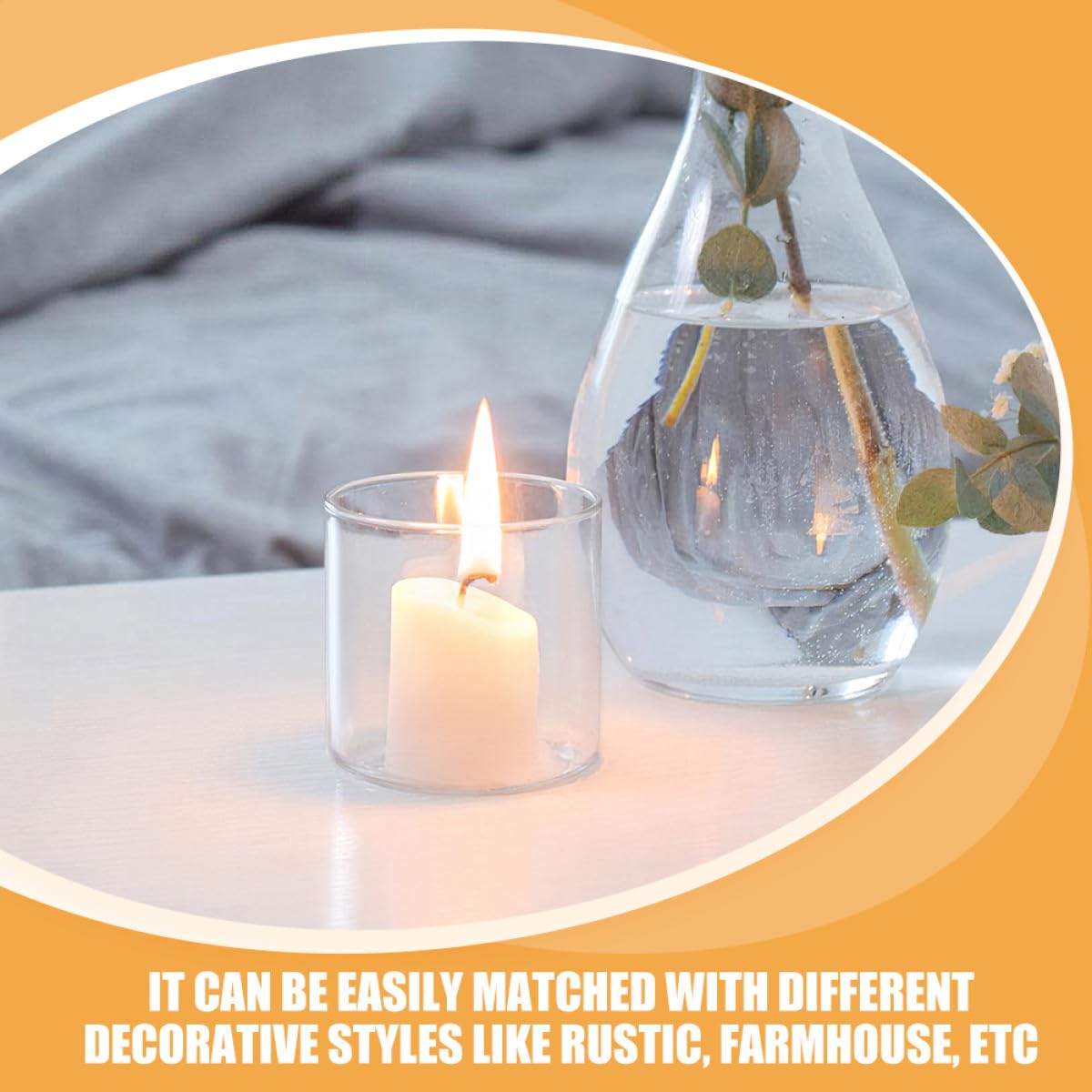 YARNOW 3pcs Small Glass Candle Holders Set Cylinder Aromatherapy Candle Cups for DIY Soy Wax Tealight Jars for Home Decor and Relaxation
