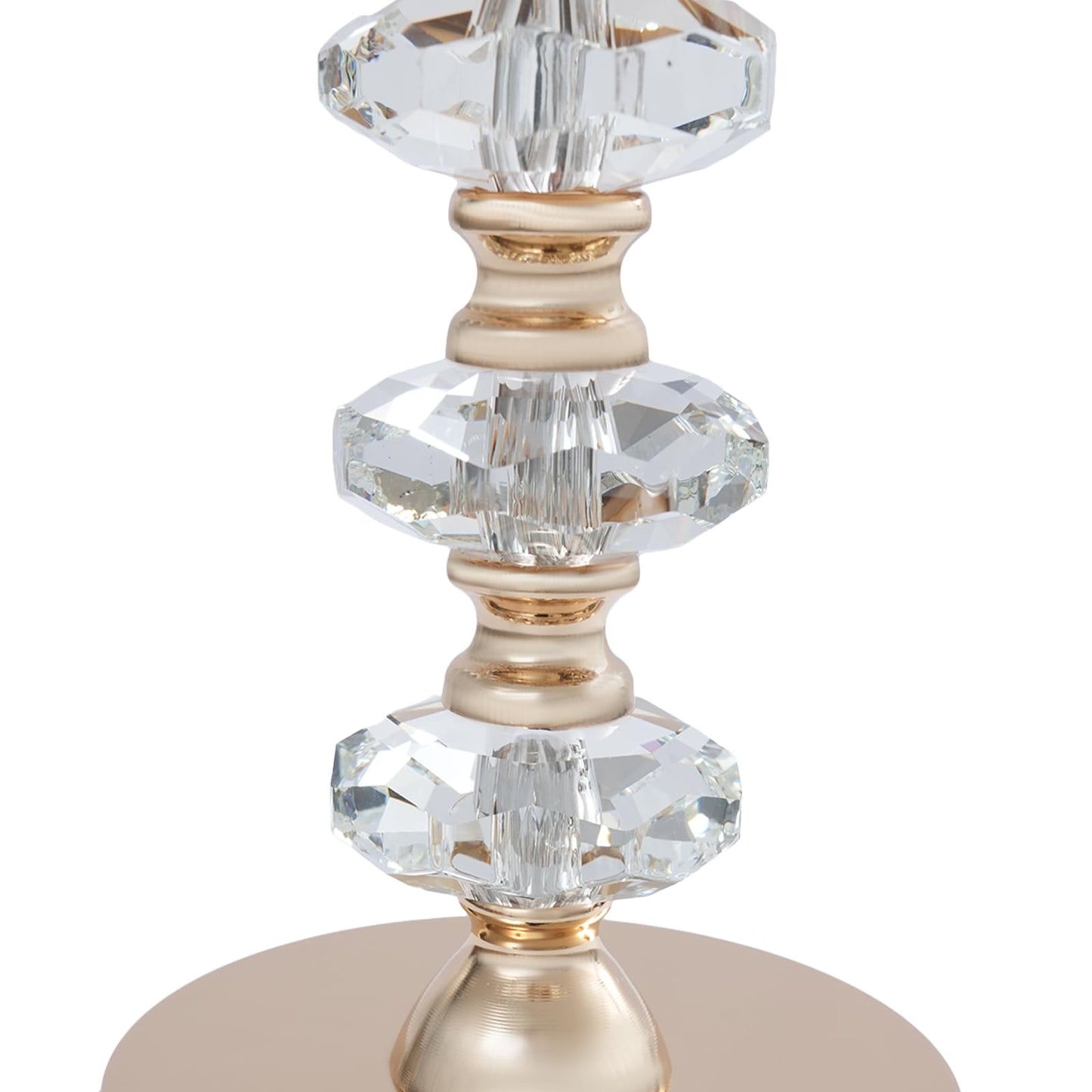 Candle Holder, Crystal Candlesticks Holder Set, Tabletop Pillar Candle Holders for Wedding, Parties, Events, Chirstmas, Home Decor, Table Centerpieces (Gold 03, L)