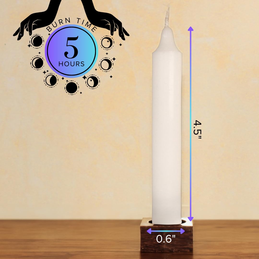 Simply Soson 4.5 inch Ritual Taper Candles Bulk, Mini Taper Candles - 42 White Chime Spell Candles - Small Taper Candle Stick, Use as Witchcraft Supplies, Altar Candles, Unscented Prayer Candles