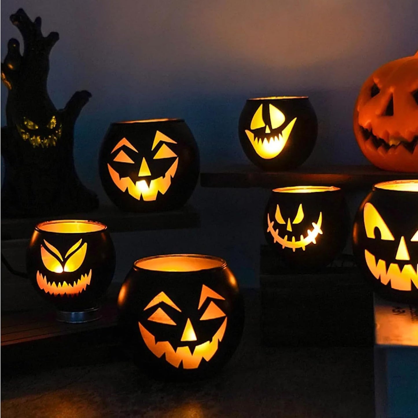Candle Holders Bulk for Holiday Decor Indoor Outdoor Decorations for Halloween Party Table Kitchen Fireplace Bookshelf Desk Table Seasonal Display