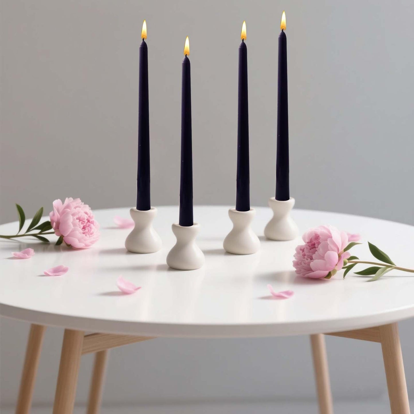10 inch Dark Blue Taper Candles,Set of 4 Tapered Candle, Tall Candlesticks,Conical Stick Candles,Smokeless,Home Dinner, Party, Wedding, Halloween, Christmas (Dark Blue, 10inch)