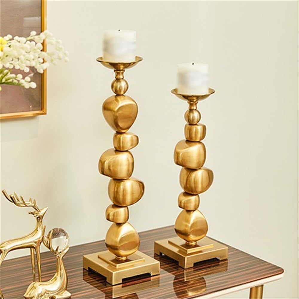 YUHUAWF Candle Holderss Retro Aromatherapy Candle Holder Modern Light Luxury Decorative Ornaments Alloy Candlestick Decorative Candlestick(Small)