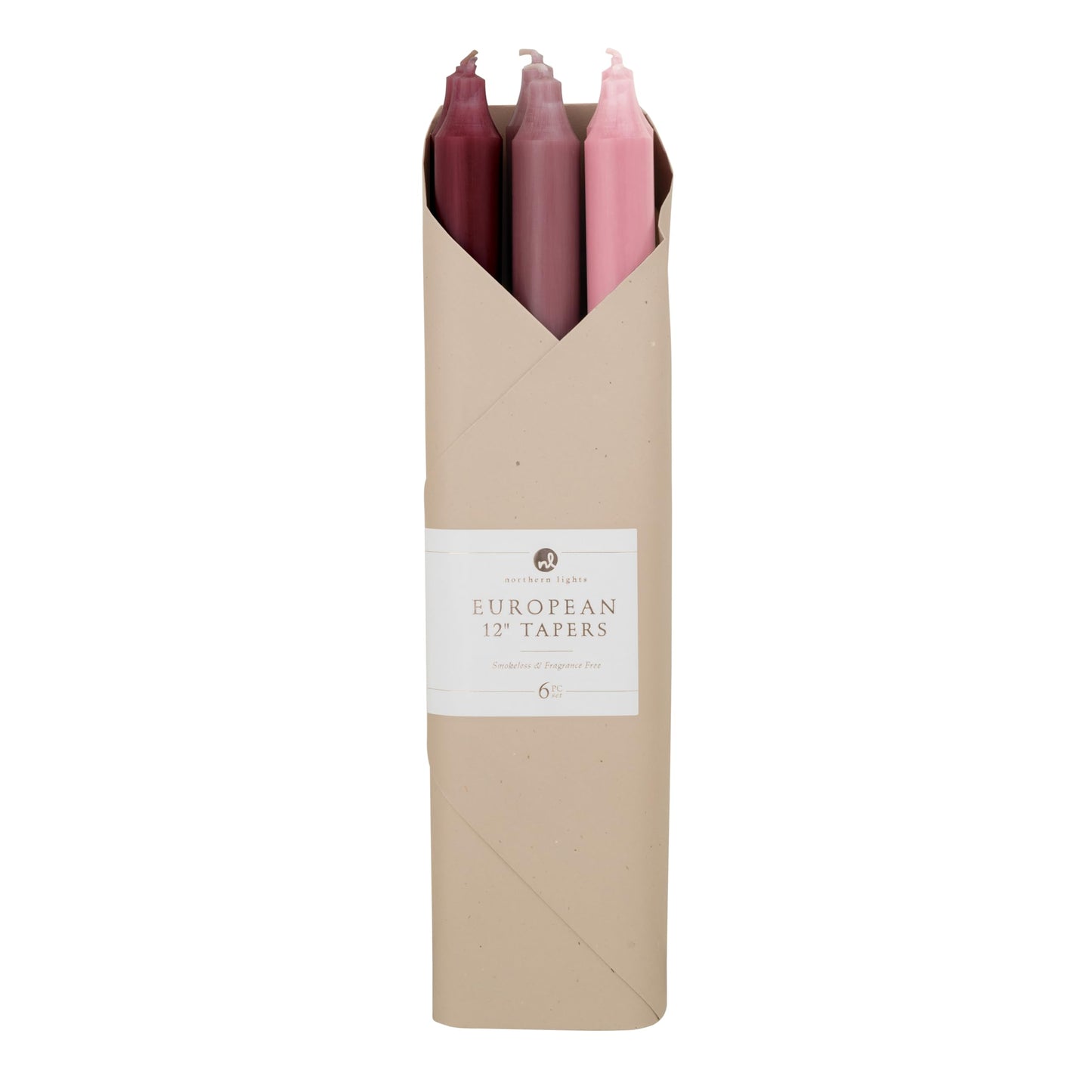 Northern Lights Candles - 12" 6pk Taper Combo - Heirloom Petals - 72749