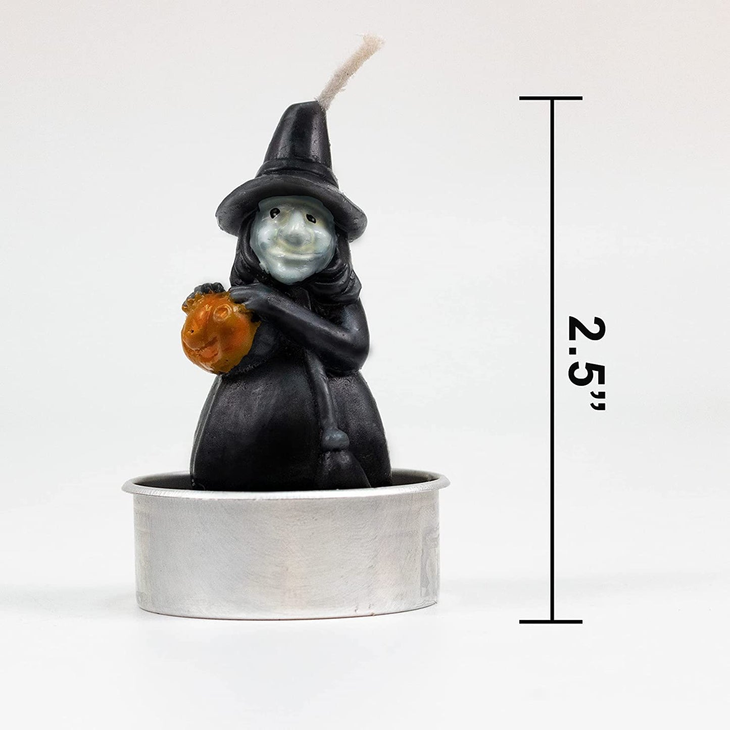 GiftExpress 12 Pcs Halloween Candles 6 Styles, Smokeless Unscented Tealight Candles for Halloween Decoration Party, Ghost, Witch, Skull, Jack O Lantern Pumpkin