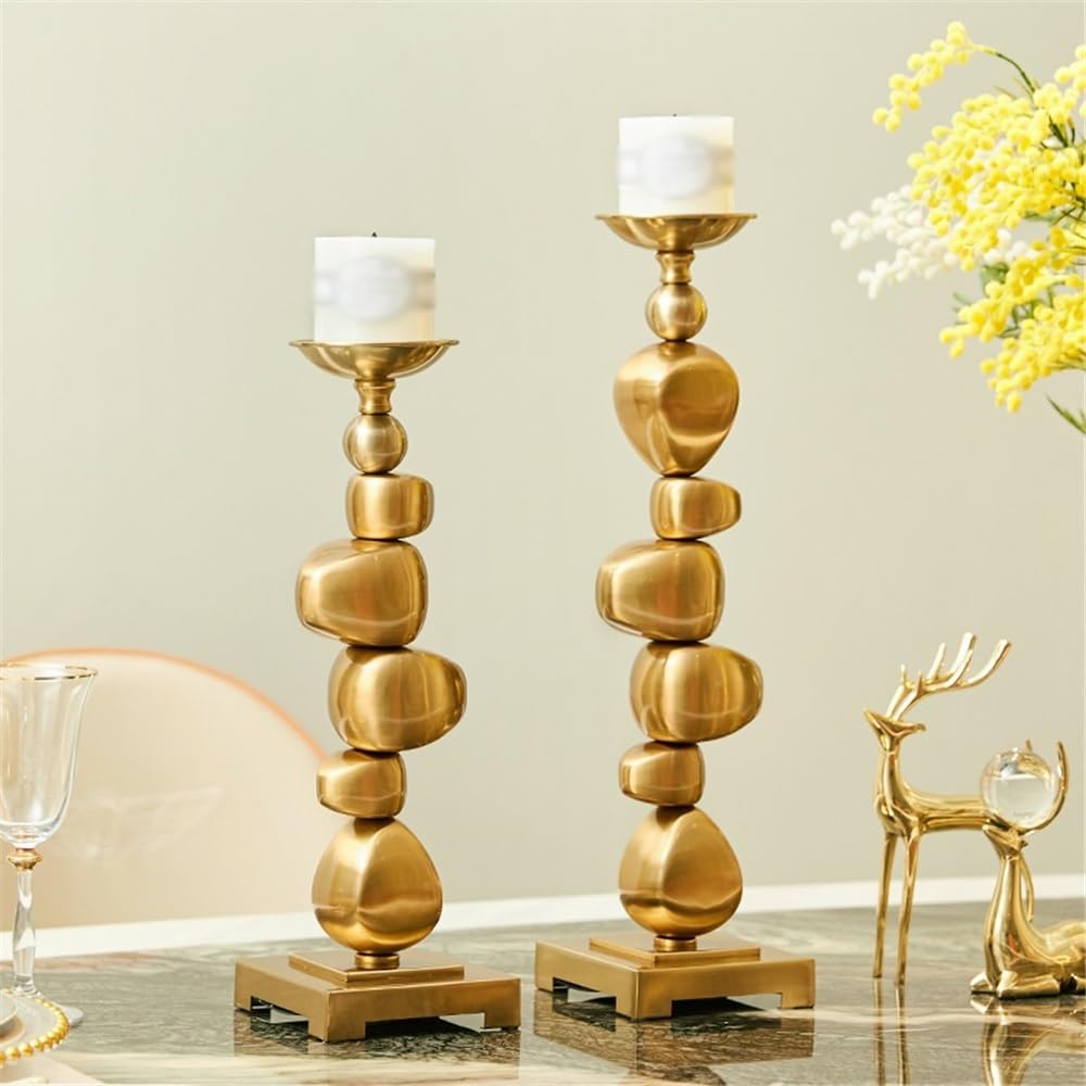 YUHUAWF Candle Holderss Retro Aromatherapy Candle Holder Modern Light Luxury Decorative Ornaments Alloy Candlestick Decorative Candlestick(Small)