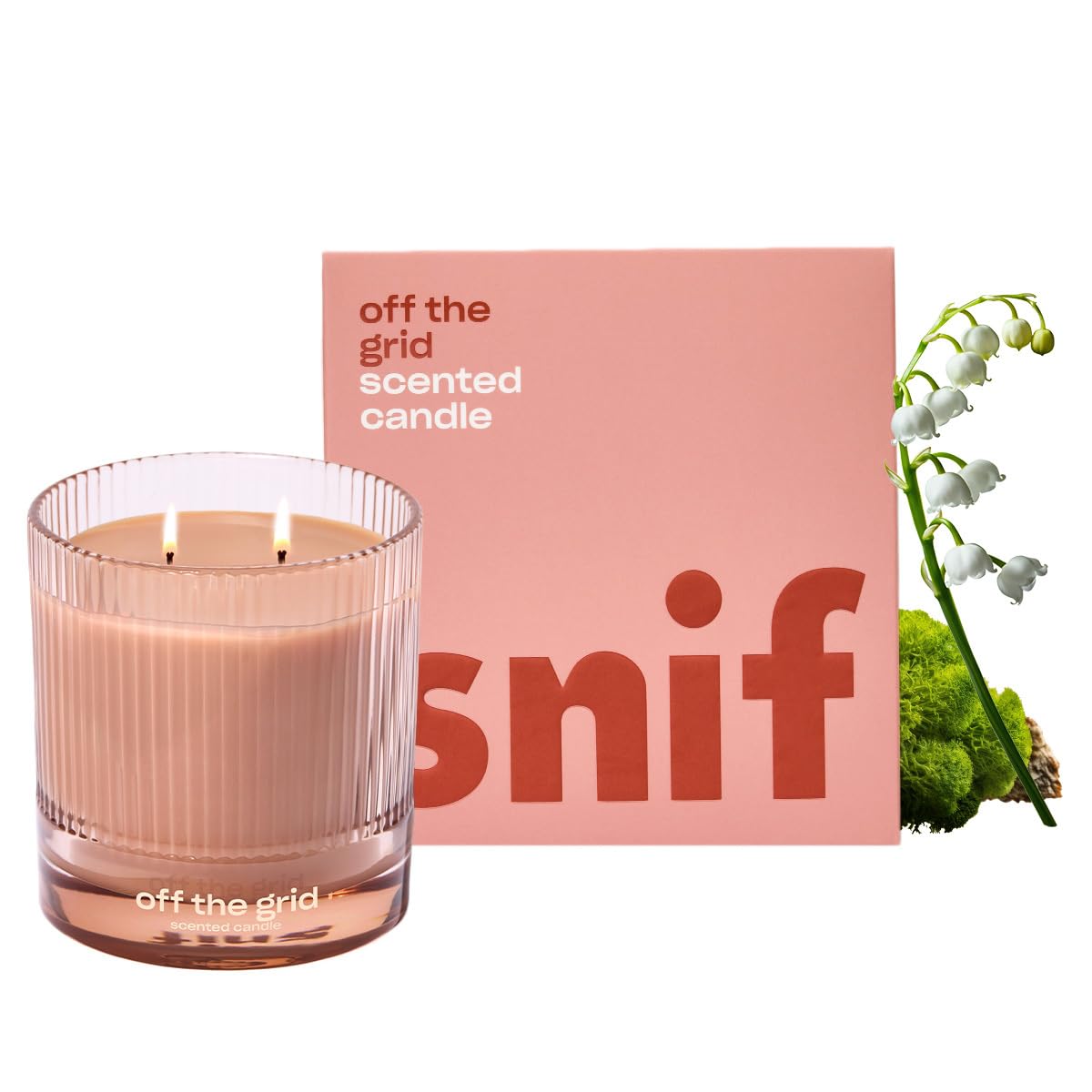 Off The Grid Luxury Scented Candle by Snif, Warm and Calming Candle, 50+ Hours, 100% Cotton Fiber Wicks, Soy Wax Blend, Non-Toxic, Vegan, 8.5 oz