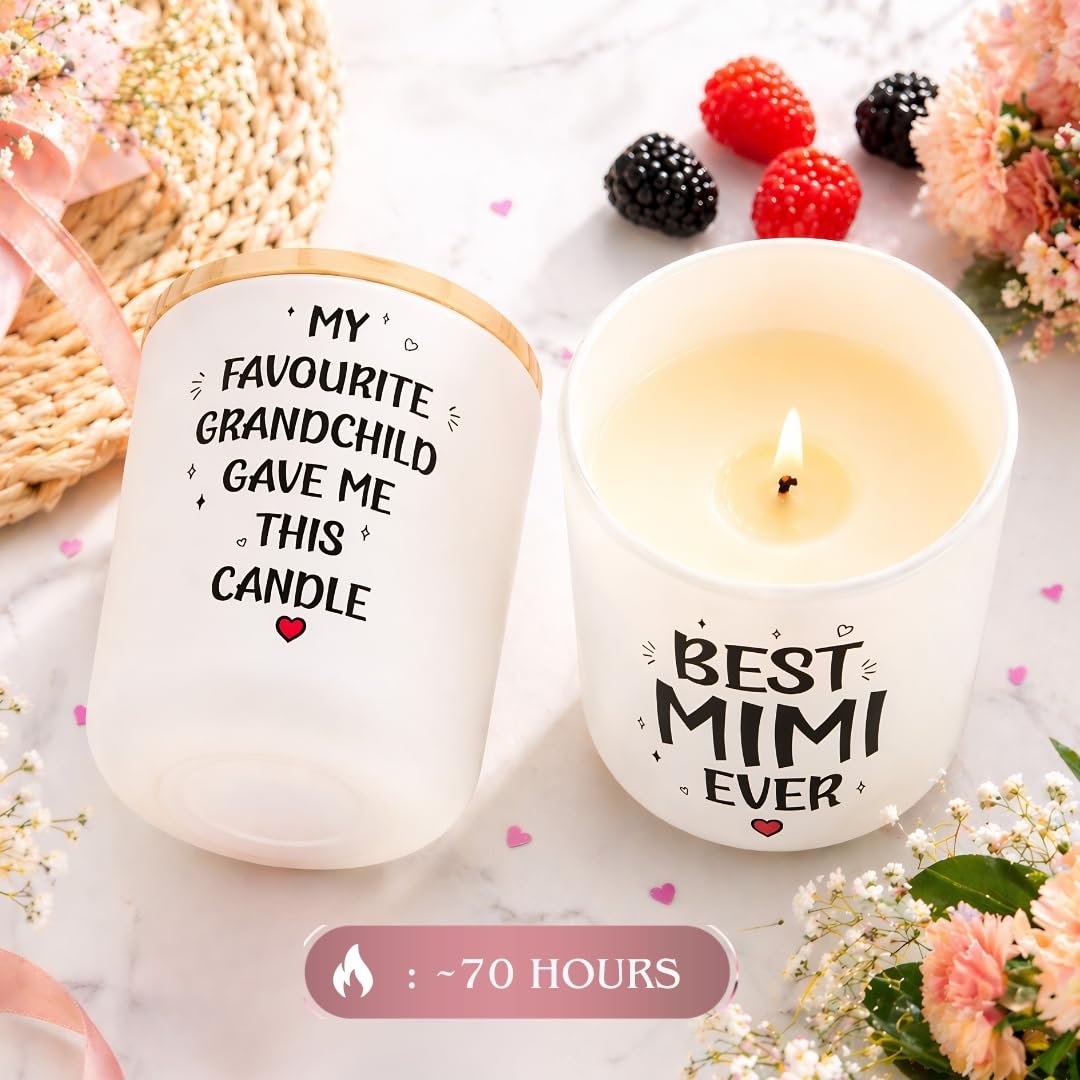 Mimi Mothers Day Gifts, Mothers Day Gifts for Mimi, Funny 70 Hours Lavender Candle Soy Wax Grandma Gift from Grandkids, Thoughtful Scented Candle Gift for Grandma on Mother’s Day Birthday Christmas