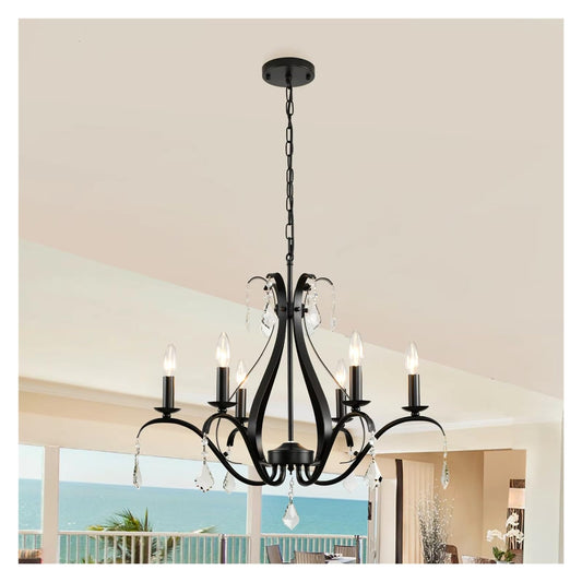 Modern Chandelier for Dining Room Living Room K9 Crystal Pendant Lighting Candle Chandeliers Home Decoration Light Fixtures,Comfortable Lighting