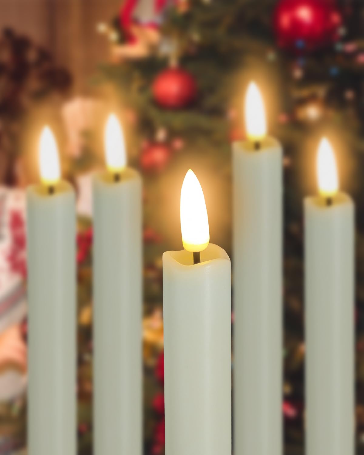 SUNGEGE Christmas Window Candles 6-Pack with Remote Timer (2/4/6/8H), Battery Operated Flameless LED for Windows, Includes Suction Cups, Bases & 2 Remotes – Holiday Decor