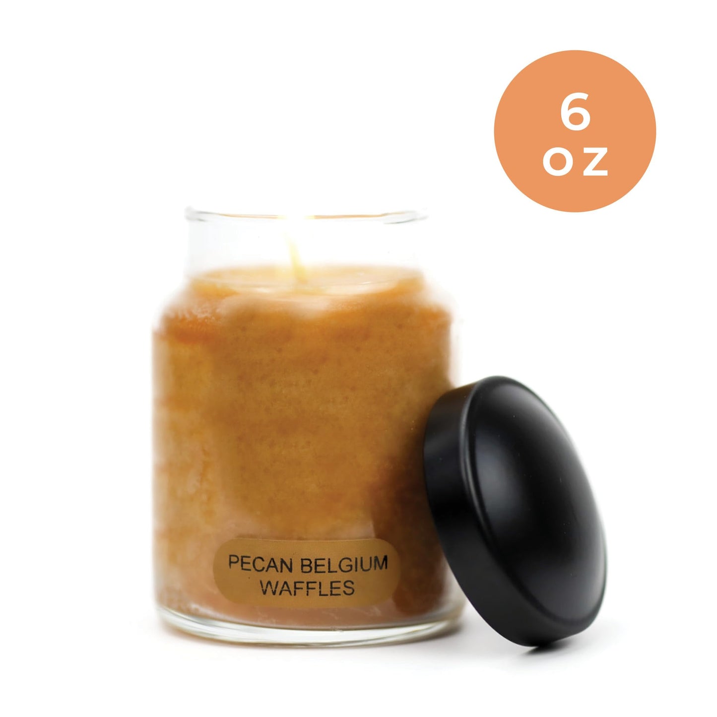 A Cheerful Giver - Pecan Belgium Waffles Baby Scented Glass Jar Candle (6oz) with Lid & True to Life Fragrance Made in USA