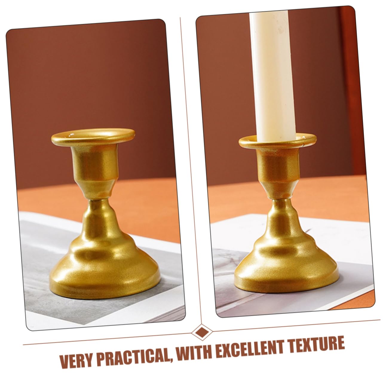 PRETYZOOM Retro Metal Candle Holder for Tabletop Elegant Pillar Candlestick Stand for Home Decor Weddings and Parties Decorative Centerpiece for Tealight and Taper Candles