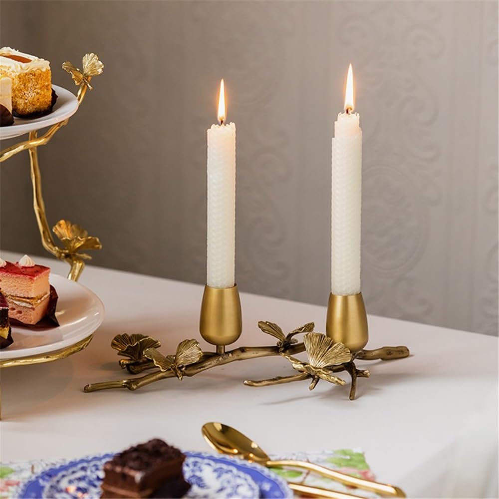cfycfy987 Candelabra Light Luxury Romantic Brass Candle Holder Retro Decorative Double-Headed Candlestick Ornaments Candle Sticks Holder