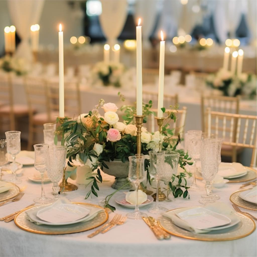 GEHUIZER 100 Pack Flameless Taper Candles Bulk, 11 Inch Battery Operated LED Taper Candles Flickering Electric Led Candlesticks for Christmas Church Wedding Party Centerpiece, No Batteries, Ivory