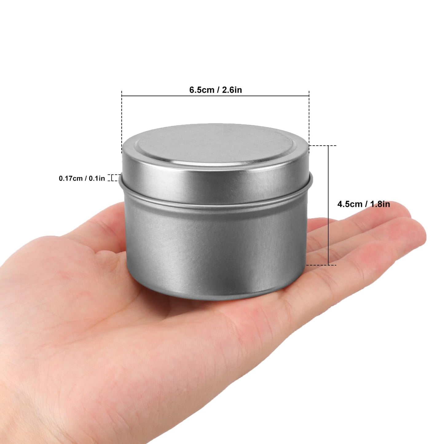 IHDYPPEW 48 Pack 4 oz Silvery Candle Tins with Lids, Empty Tin Candle Jars for Making Candles, Party Favors, Spices, Jewelry, Cosmetics
