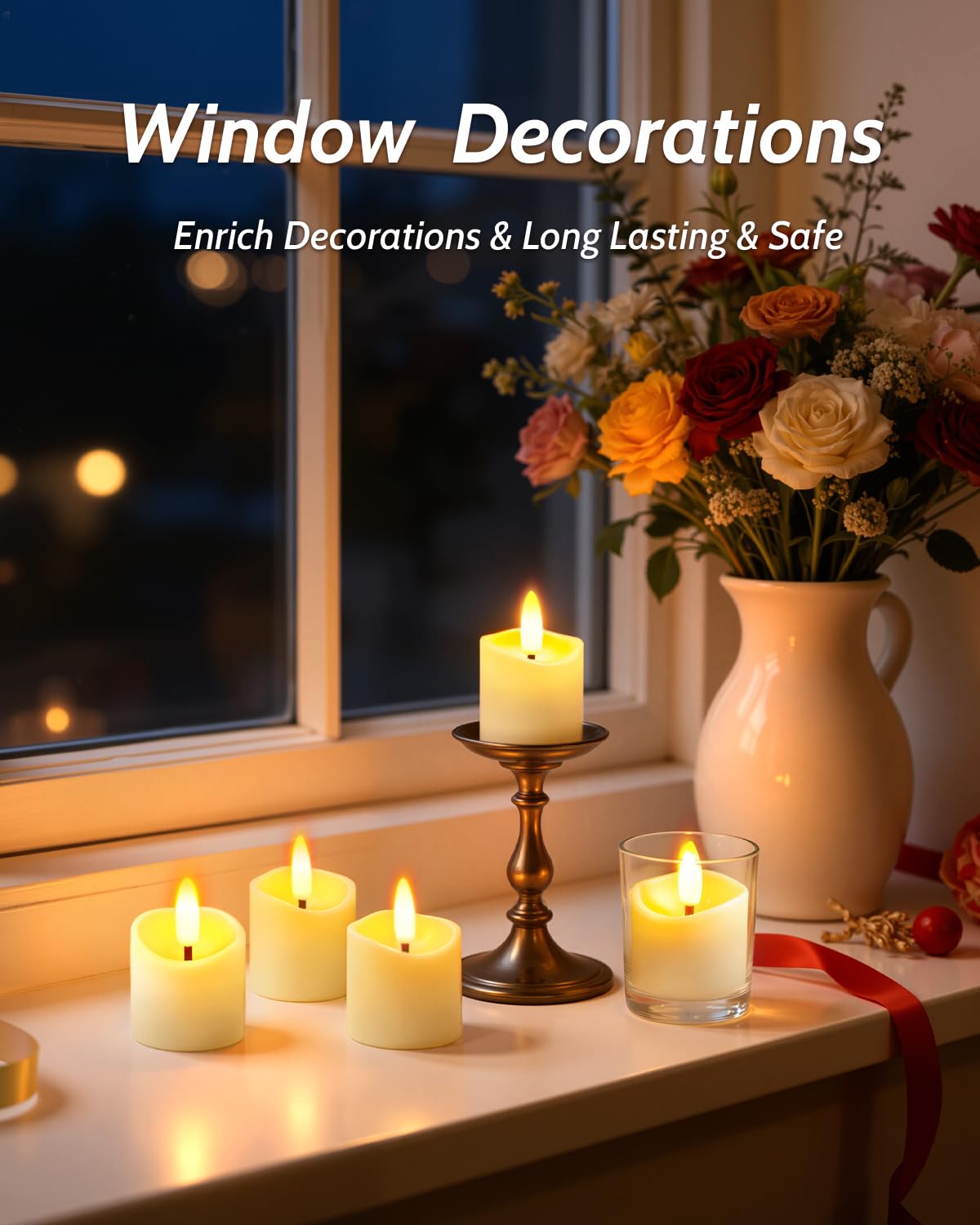 NVJGROP Rechargeable Flameless Candles with Remote Timer, 1.5"x2" LED Votive Fake Candles, Flickering Tea Lights Candles Battery Operated for Wedding Party Windows Table Home Decor (6 Pack)