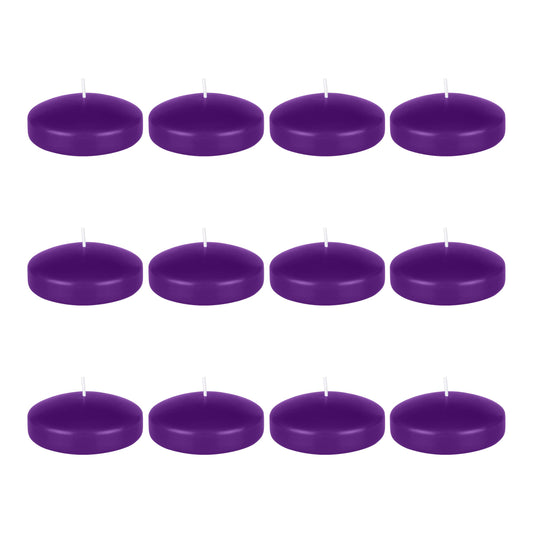 Mega Candles 12 pcs Unscented Purple Floating Candles, Hand Poured Wax Candle 3 Inch Diameter, Home Décor, Wedding Receptions, Centerpieces, Occasions, Events, Festivities, Meditations, Spas