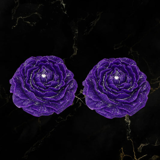2 Pcs Gilded Candles for Wax Play Low Heat, Low Temperature Body Safe Drip Peony Candles, Romantic Massage Soy Rose Candles Couple (2, Purple)