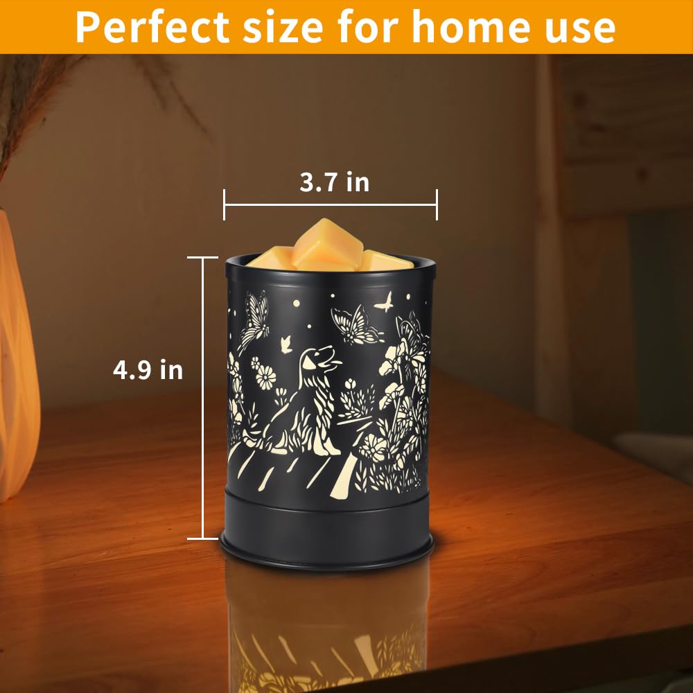 nawaza Metal Wax Melts Warmer 2-in-1 Electric Fragrance Candle Wax Melter and Wax Cubes with LED Light Aromatherapy Essential Oil Burner for Home Office Room Bedroom and Home Décor(Dog)