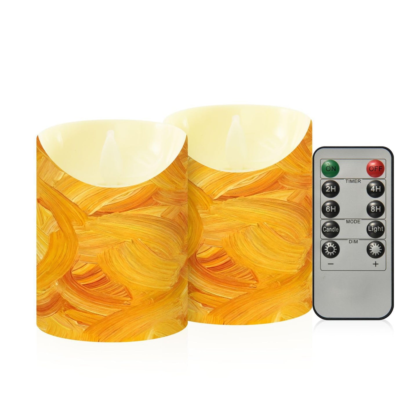Gravopti Golden Weave 2 Pack Flameless LED Pillar Candles with Remote & Timer, Battery Operated, Flickering Wax Candle for Wedding, Romantic Home & Party Decor