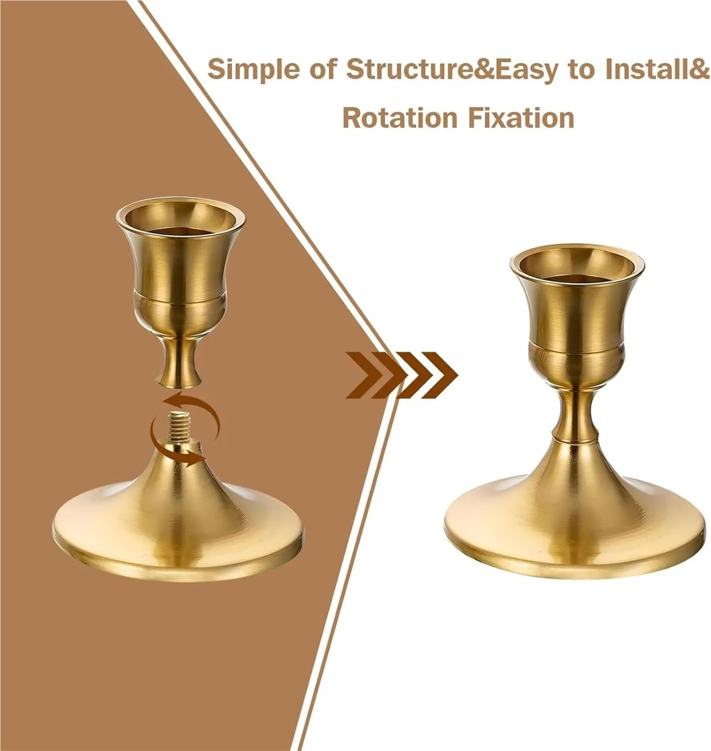 Candle Holder Candlestick Holders Taper Candle for Table Centerpiece Metal Stands Wedding Decor(2pcs)