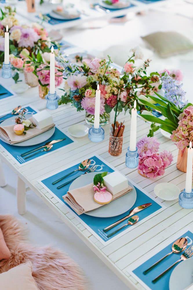 Vixdonos Glass Candlestick Holders Tealight Candle Holders for Table Centerpieces, Wedding Decor and Dinner Party (3 Pcs, Light Blue)