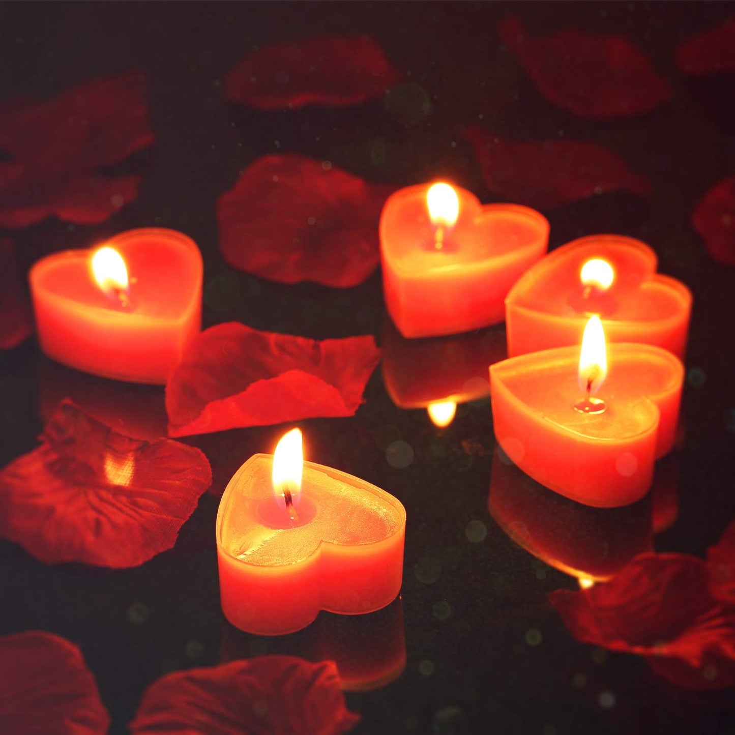 Nuanchu 18 Pieces Valentine's Day Heart Shape Candles Tealights Candle Love Tea Light Candles for Wedding Table Centerpiece Dinner Cake Decor Party Favor