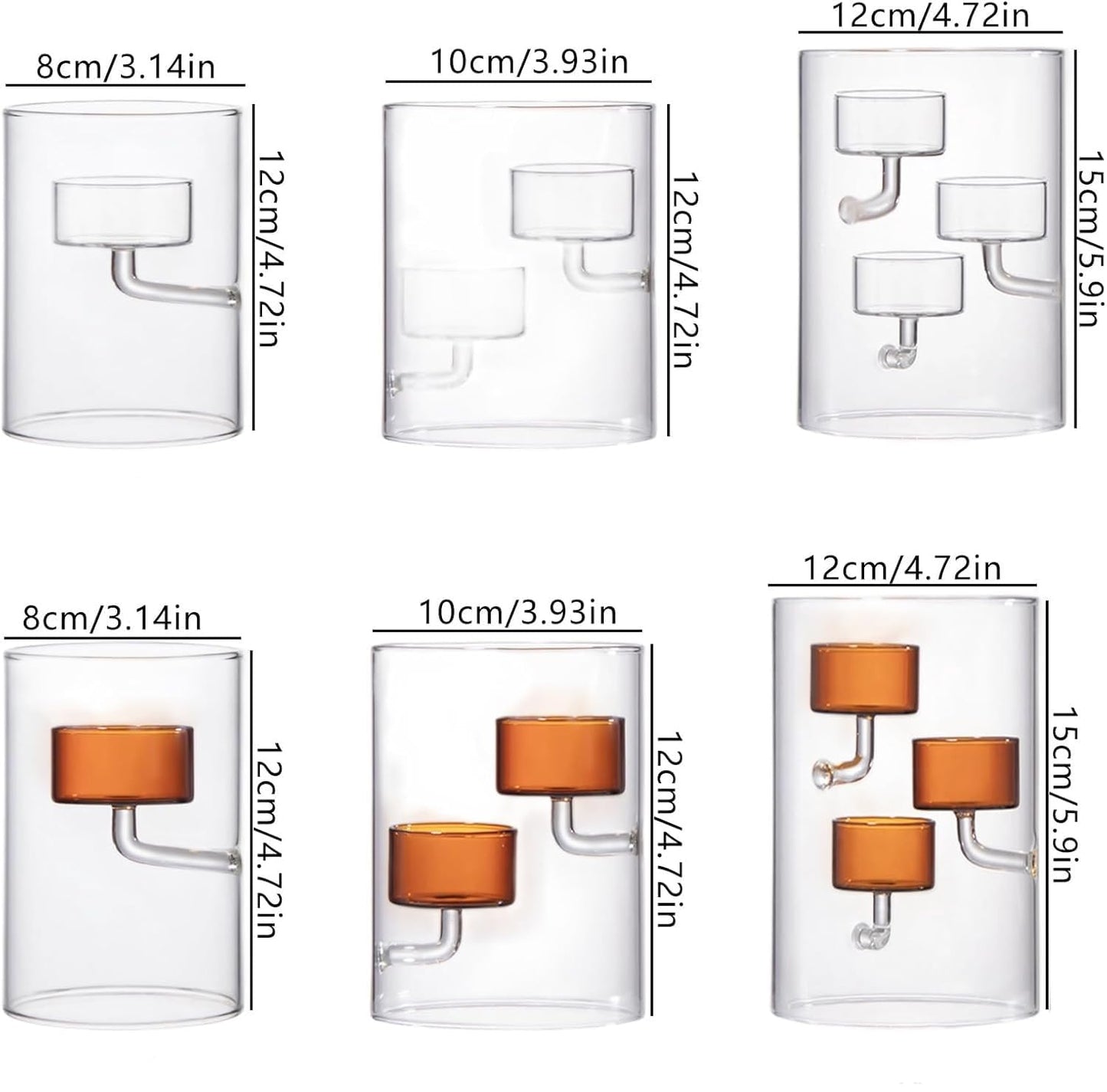 Maimeili Glass Candle Holder Hurricane Crystal Decorative Candle Fits Standard Tealight for Table Wedding Dinning Centerpieces Party Supplies Home Decor