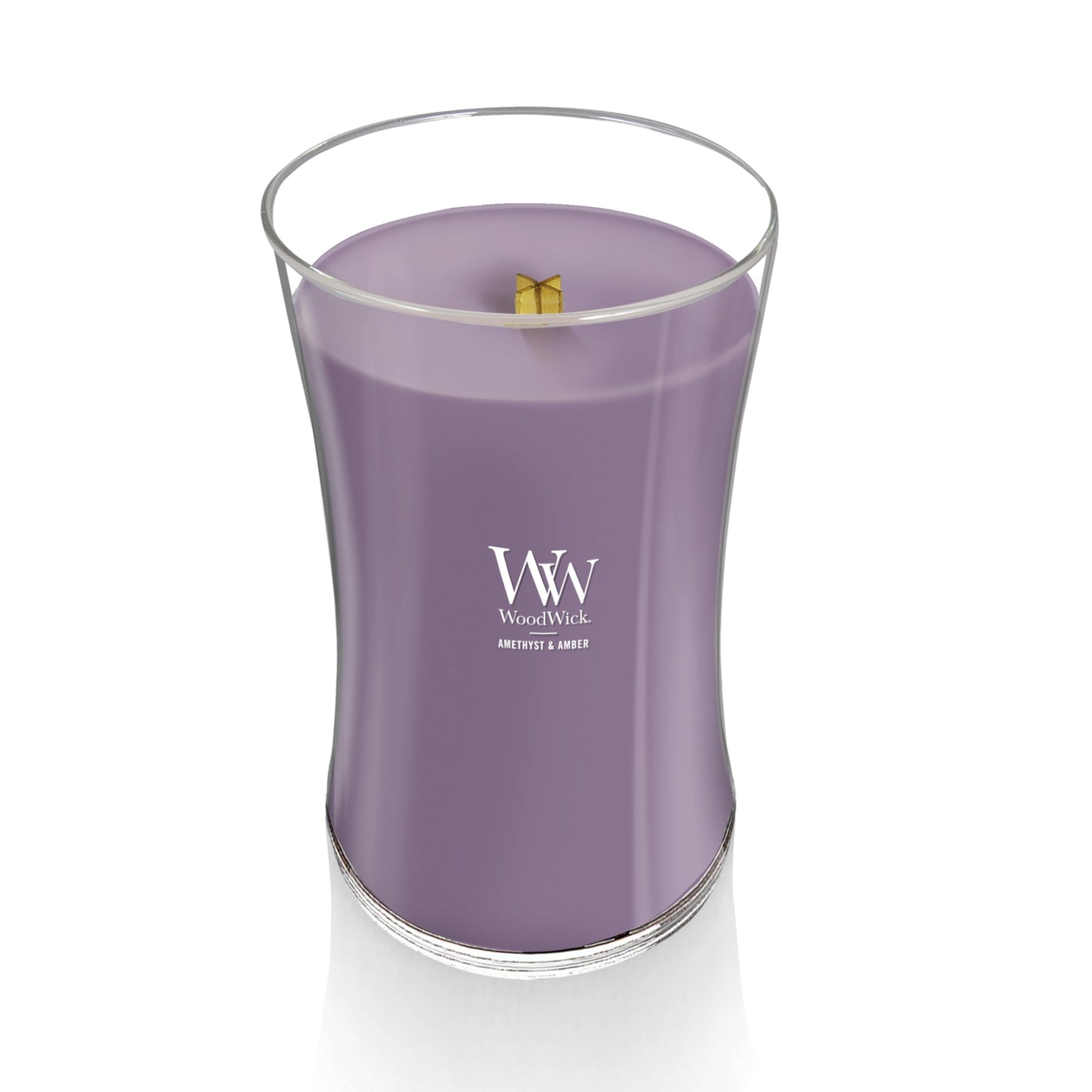 WoodWick Amethyst & Amber Gifts for Women and Men, 21.5 oz Large Hourglass Candle with Crackling Wick
