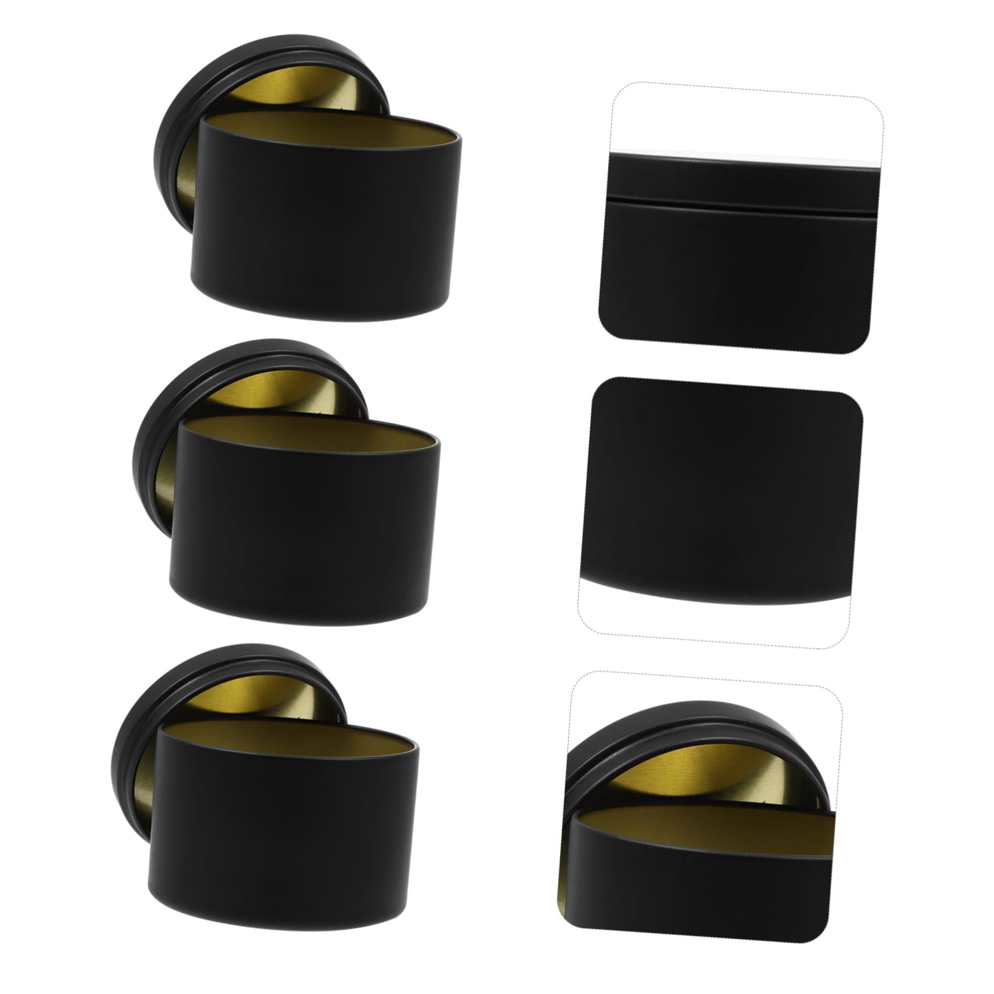 KONTONTY 3pcs Iron Candle Jars Empty Candle Containers Simple Round Design for Home Decoration and Parties for Weddings and Events